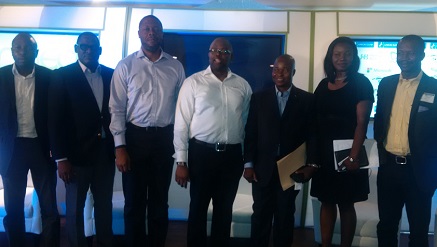 (L-r): Femi George, data platform lead, Microsoft Nigeria, Ayodeji Mebude, head of Channels, Union Bank of Nigeria, Mike Ogbalu, managing director, FirstMonie, Emeka Okafor, managing director, Connectnigeria.com, Osah, head, Lagos Region, SMEs Group at Bank of Industry (BoI) Ayodele Olojede, head, Small Business Group, Skye Bank and Omotosho Oluwaseun of Etisalat, during Connectnigeria.com e-business fair 2015 held in Lagos at the weekend.